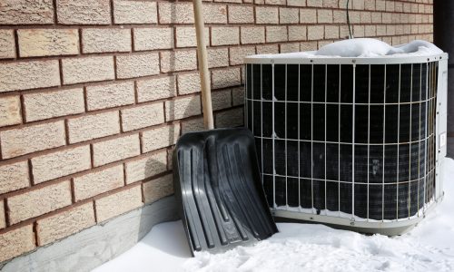 AC under snow Snow covered ac unit